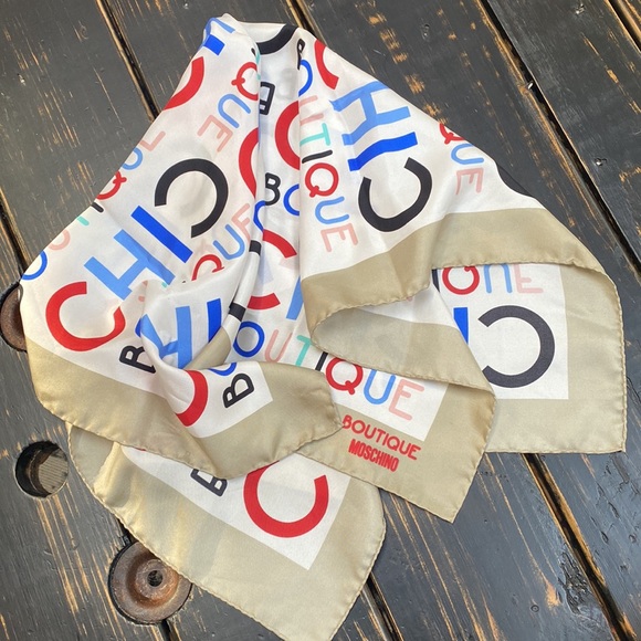 Moschino Boutique Silk Signature Scarf - Picture 1 of 8